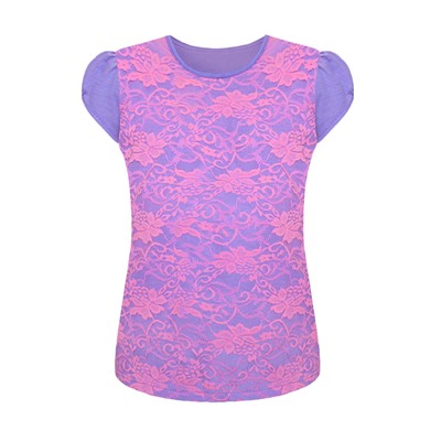 Розовая футболка (блузка) для девочки 84722-ДНШ20