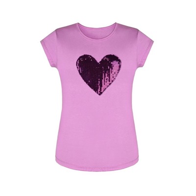 Сиреневая футболка для девочки 79851-ДЛН19